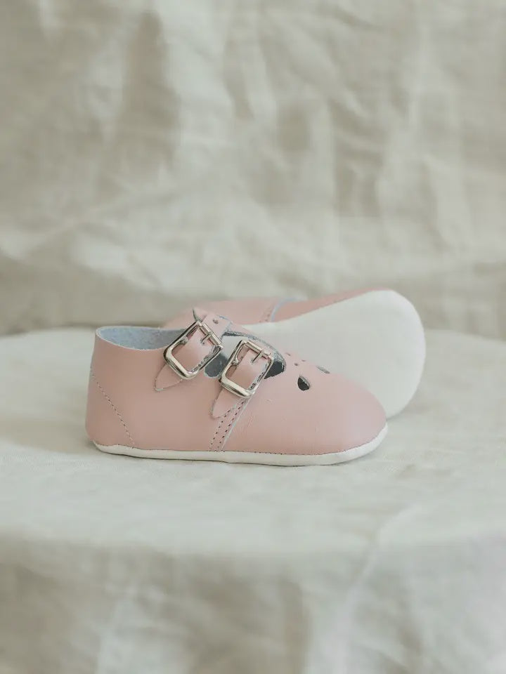 Soft Soled Double T-Strap - Pink