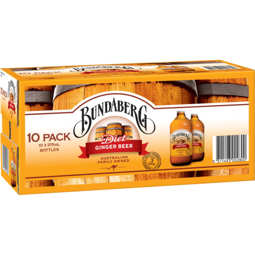 Bundaberg Diet Ginger Beer 375ml x 10pk