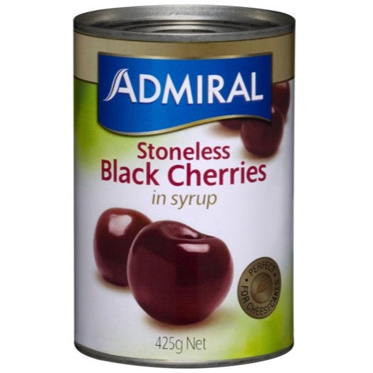 Admiral Stoneless Black Cherries 425g