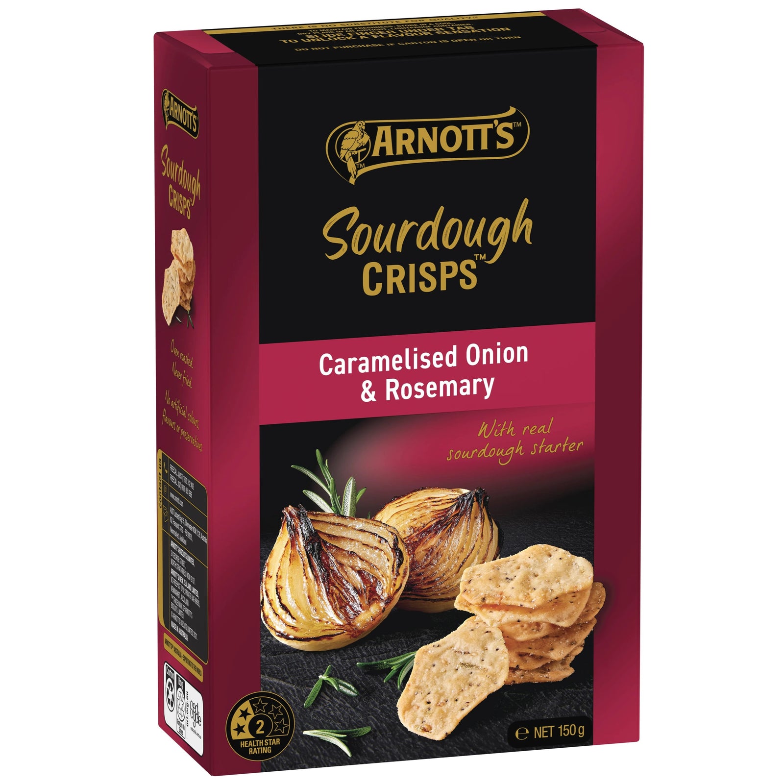 Arnott's  Sourdough Crisps Caramalised Onion & Rosemary Crackers 150g