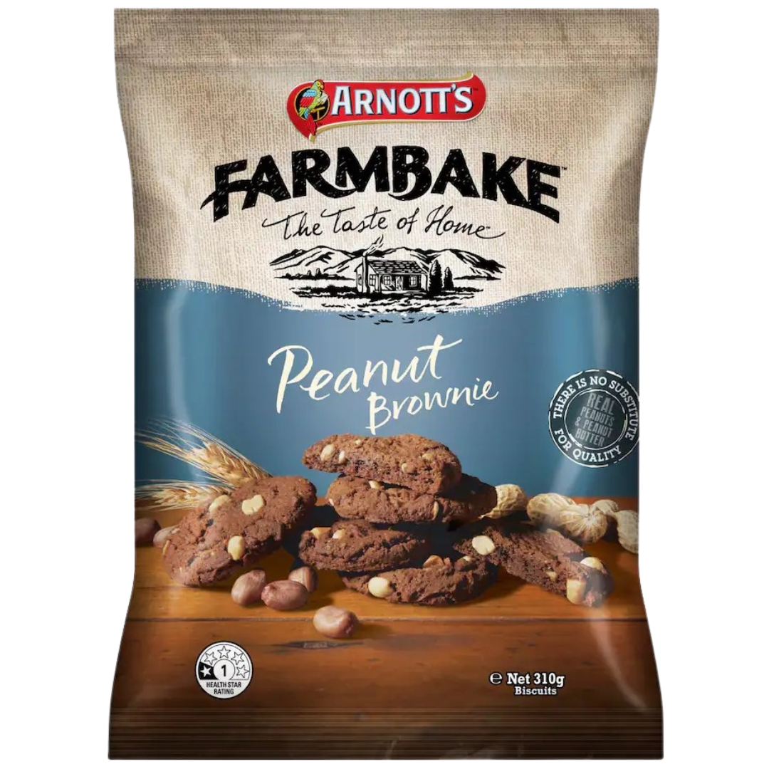 Arnott's Peanut Brownie Farmbake Cookies 310g