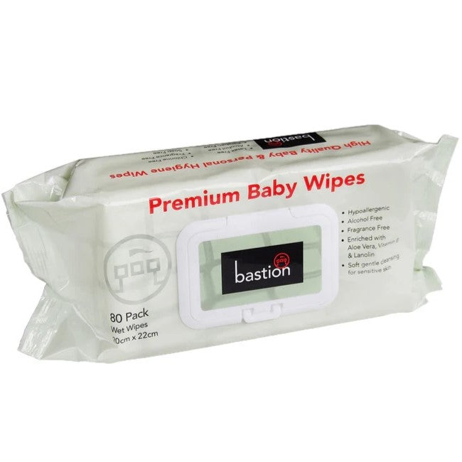 Bastion Premium Baby Wipes 80 sheets/pk