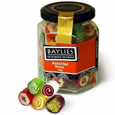 Baylies Assorted Rock Lollies 190g Jar