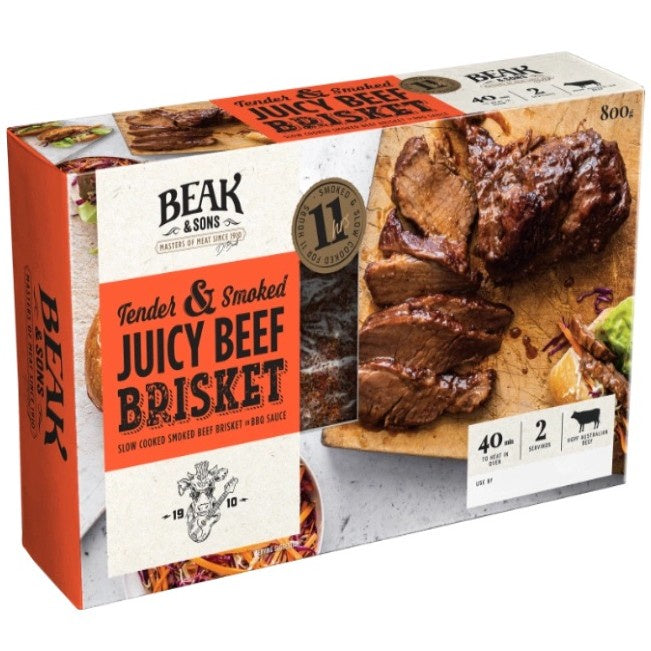 Beak & Sons Slow Cooked Smoked Beef Brisket in BBQ Sauce 800g