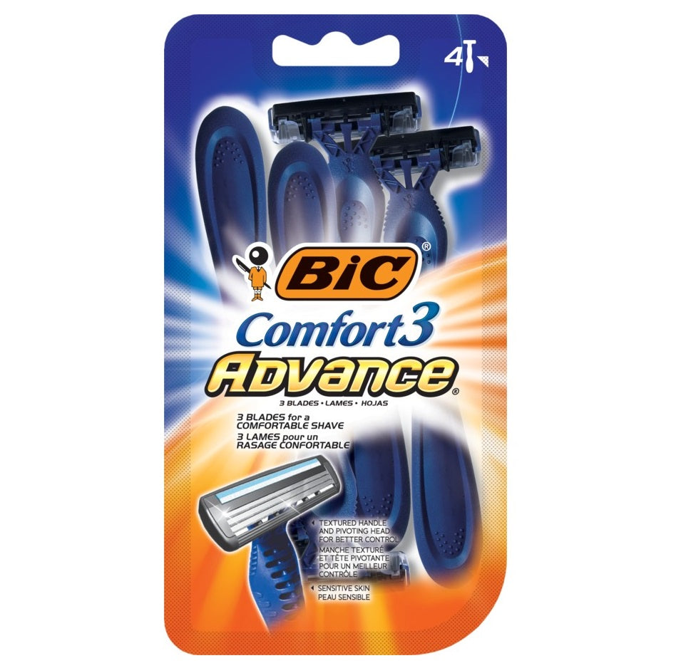 Bic comfort3 advance razors 4 pack