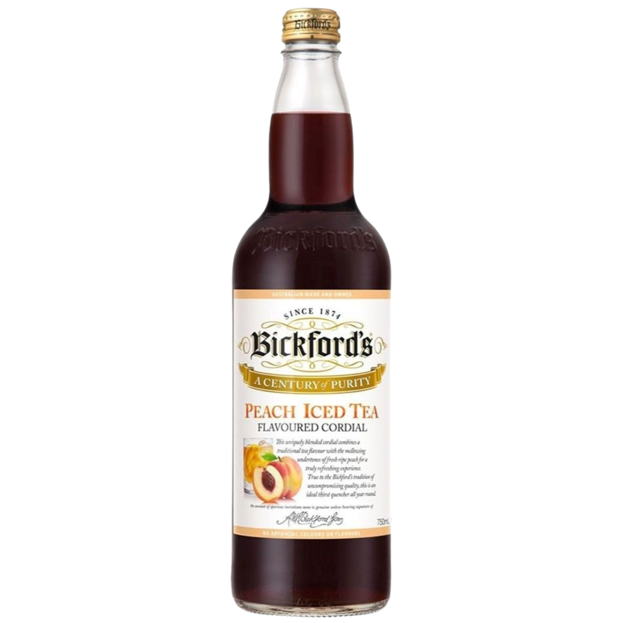 Bickfords Cordial Peach Iced Tea 750ml