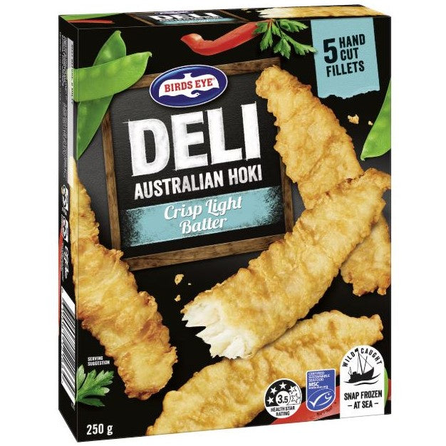 Birds Eye Deli Hoki battered fish 250g