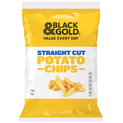 Black & Gold Straight Cut Potato Chips 1 Kg