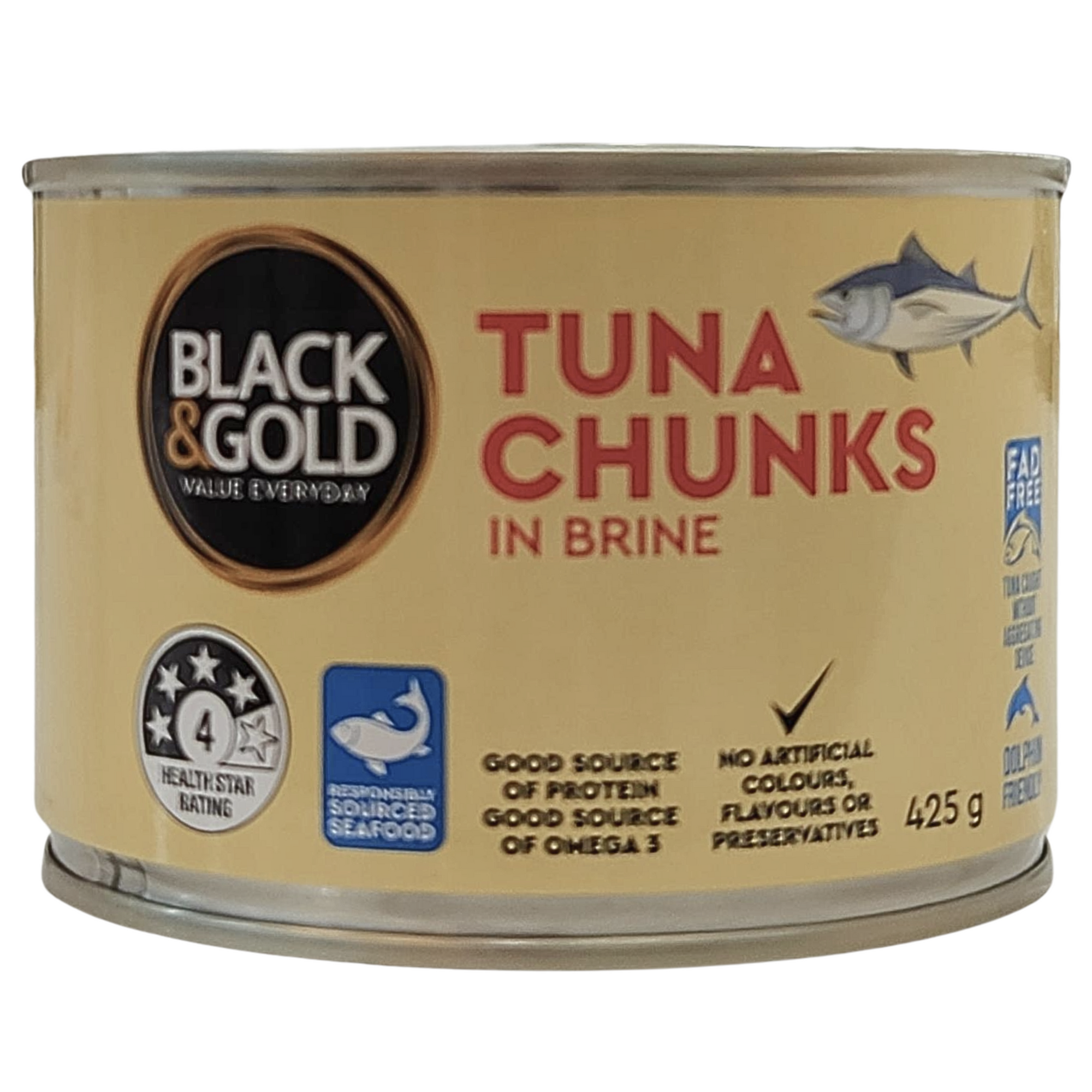 Black/Gold Tuna Chunks in Brine 425g