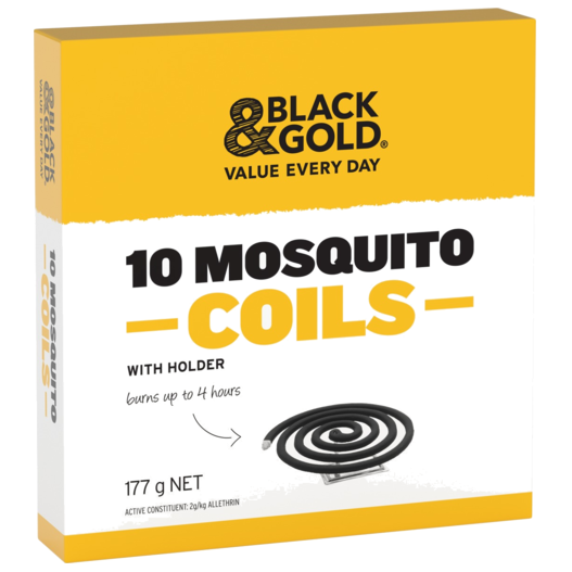 Black & Gold Mosquito Coils with Holder 10PK