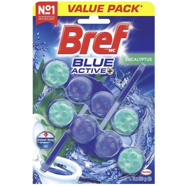 Bref Toilet Cleaner Eucalyptus Blue Active 2 pack