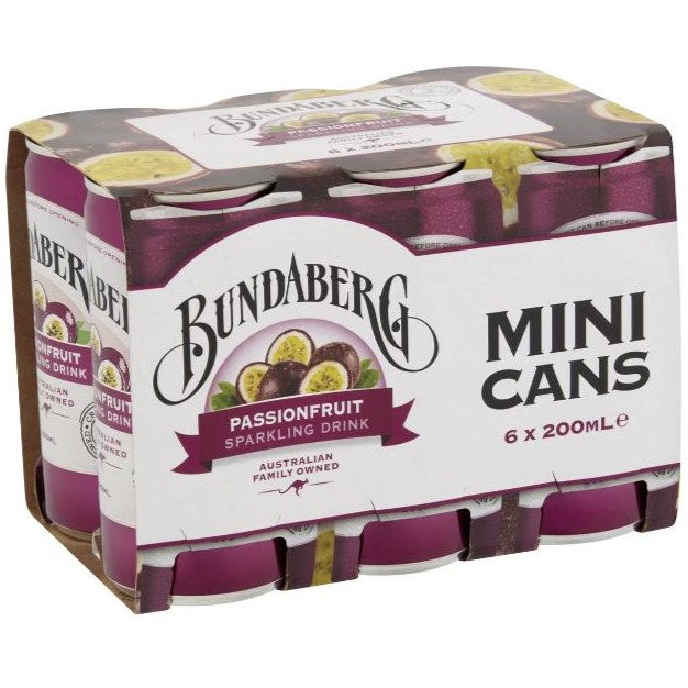 Bundaberg Passionfruit Mini Cans 200ml x 6pk