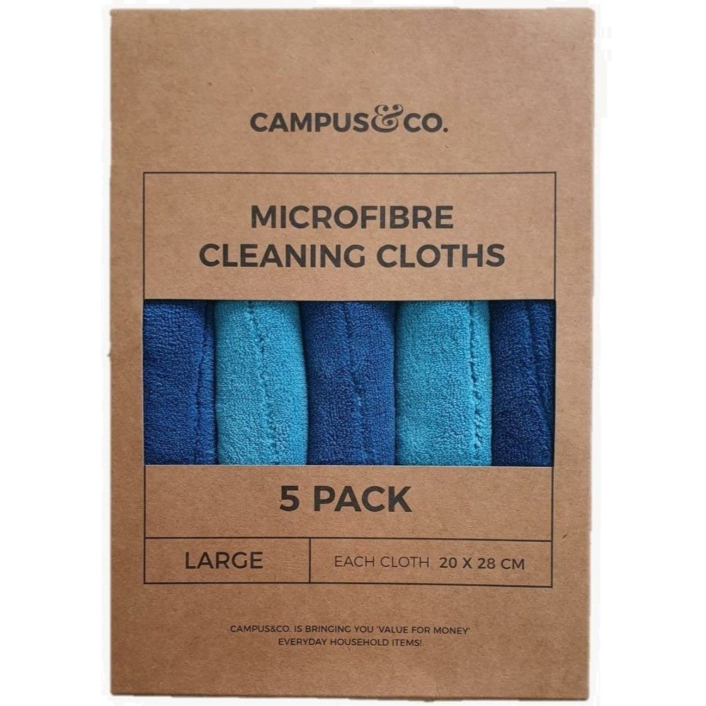 Campus&Co Double Layer Aqua Microfibre Cleaning Cloth 20x28 Pack of 5