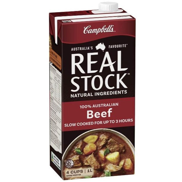 Campbells Real Stock Beef 1L Salt Reduced