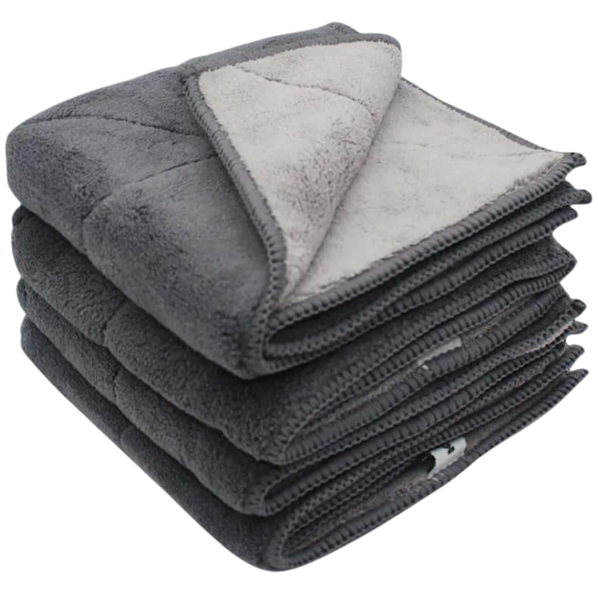 Double Layer Grey & Charcoal Microfibre Cleaning Cloth 30 x 20 cm 5 Pack