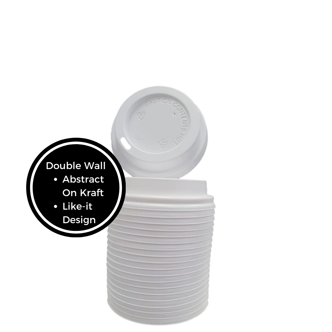 Campus&Co Disposable Double Wall Coffee Cup Lid White to fit Abstract & Like It Design - carton of 1000