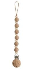 Mushie Silicone Pacifier Clip - Luna Faux Wood