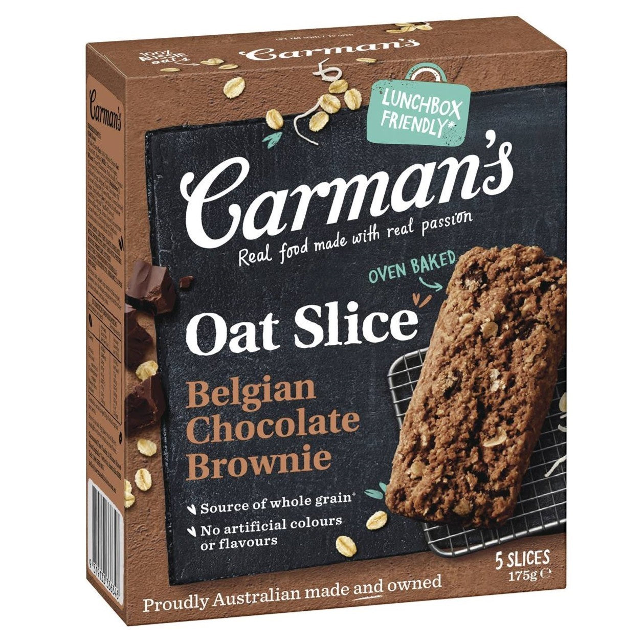 Carman's Oat Choc Brownie Slice 5pk 175g