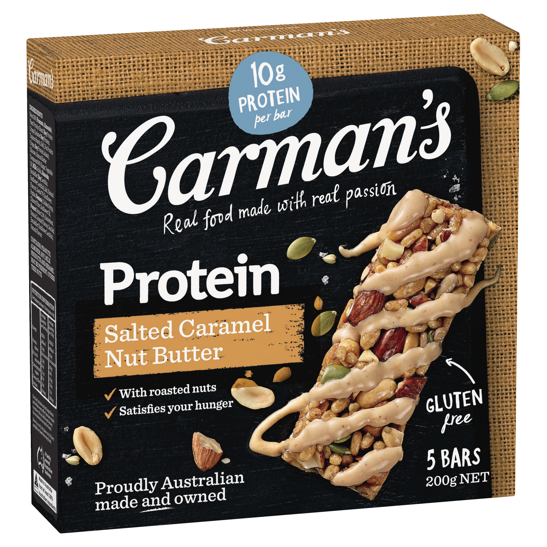 Carman's Salted Caramel Nut Butter Protein Bars 5pk (GF)