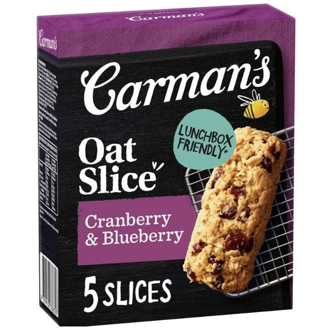 Carman's Cranberry & Blueberry Oat Slice 5pk 175g