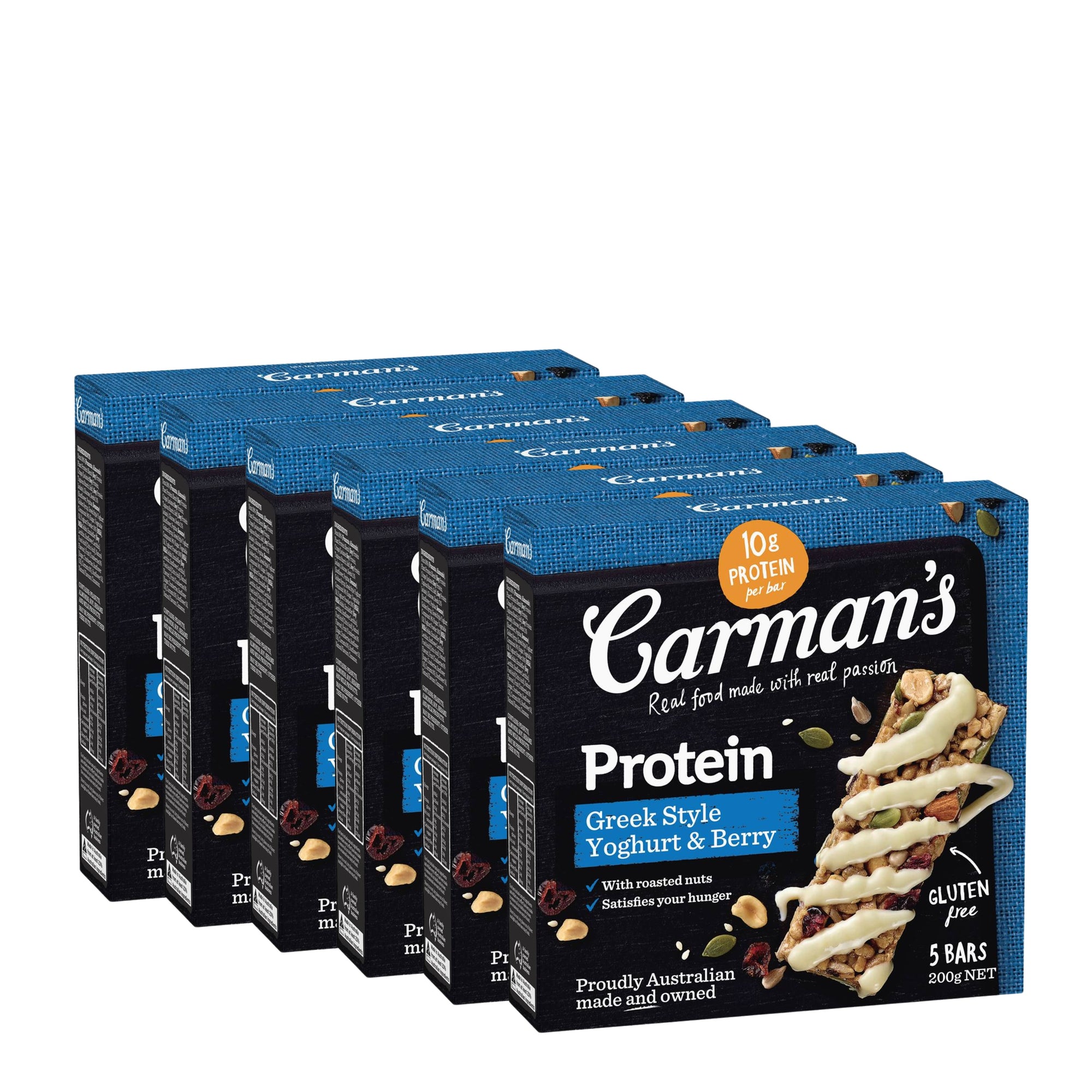 Carman's  Greek Style Yoghurt Protein Bars BULK 6 x 5pk