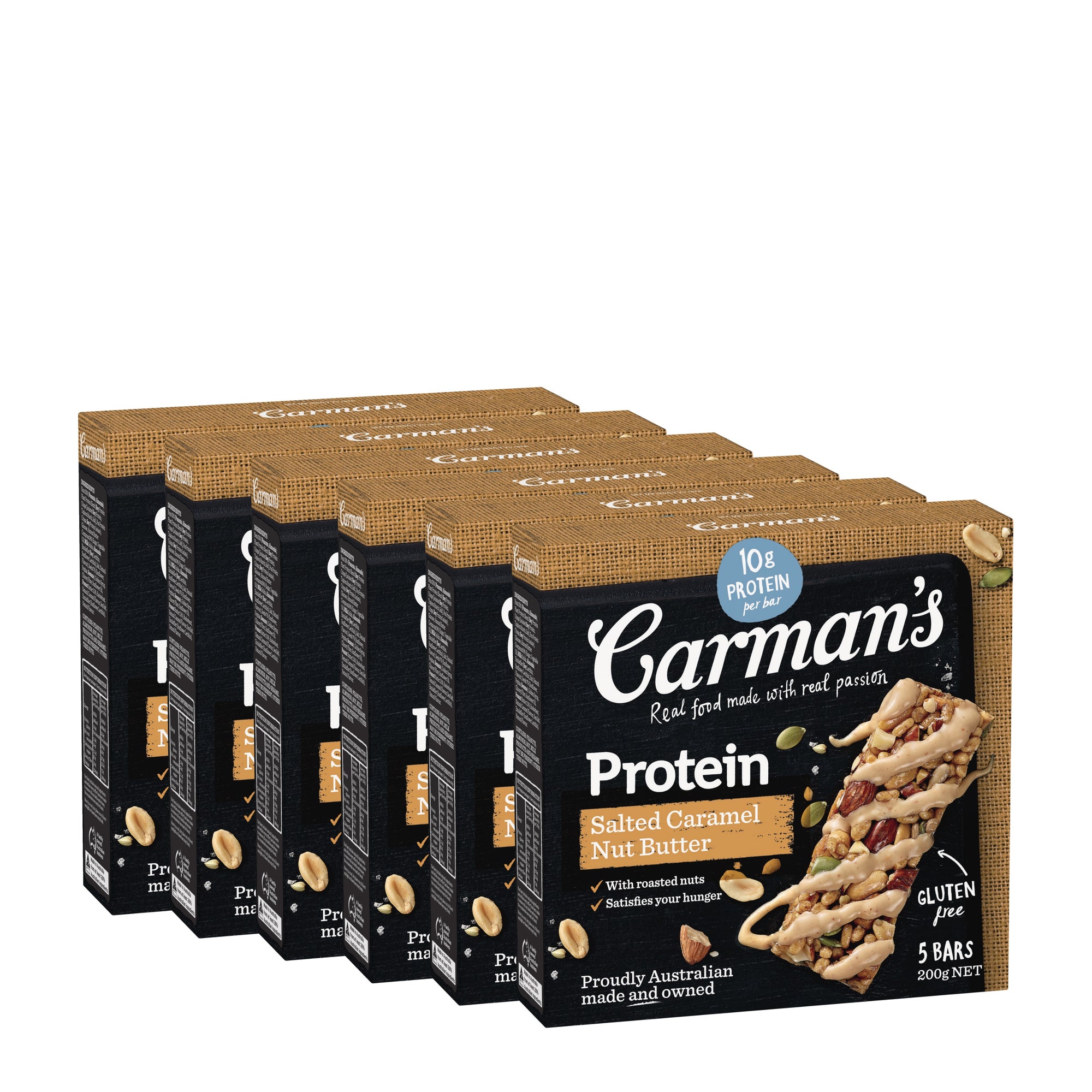 Carman's Salted Caramel Nut Butter Protein Bars BULK 6 x 5pk