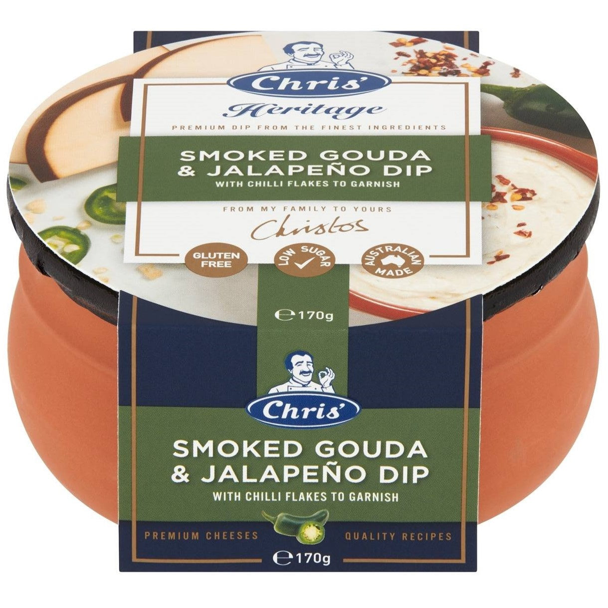 Chris' Heritage Vintage Smoked Gouda & Jalapeno Dip 170g