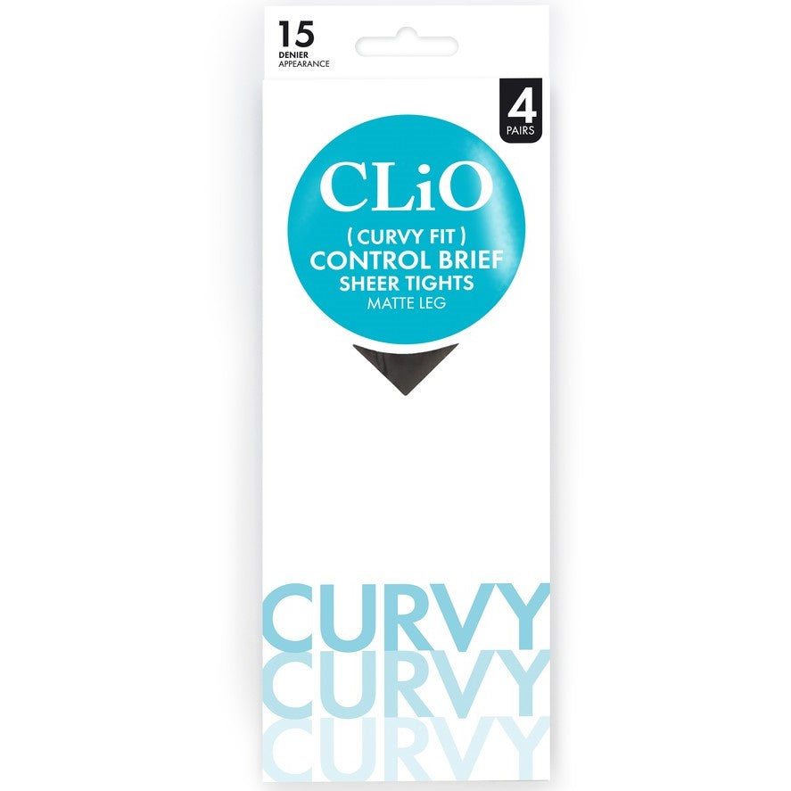 Clio Curvy Fit Control Brief Sheer Tights - Black