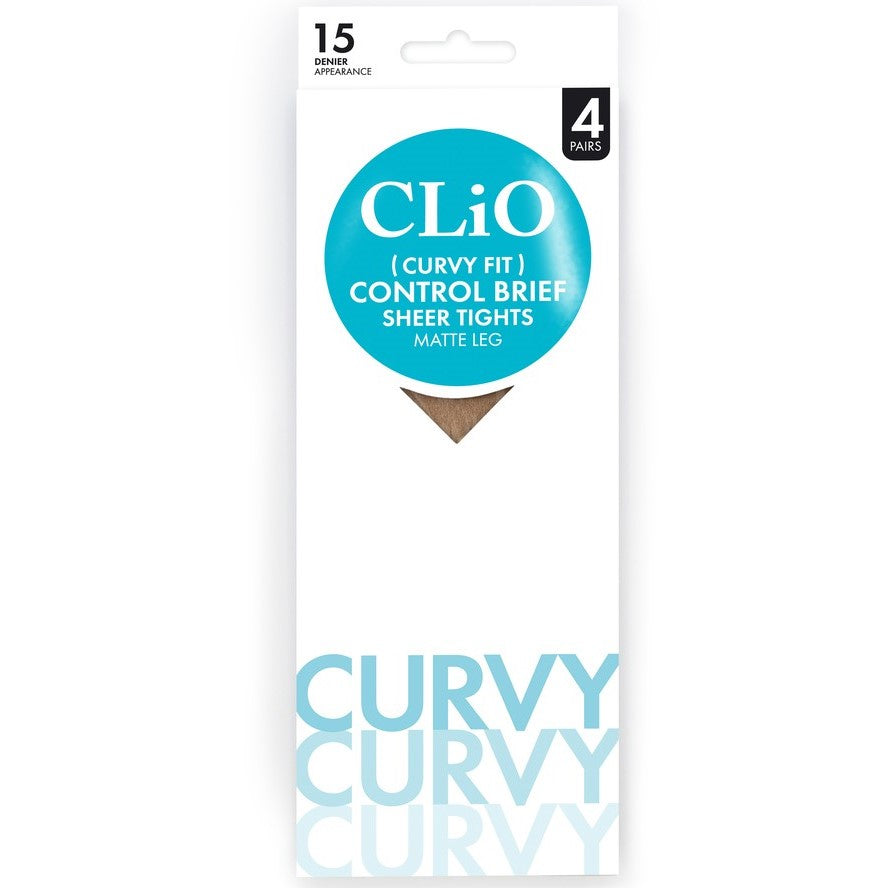 Clio Curvy Fit Control Brief Sheer Tights - Natural