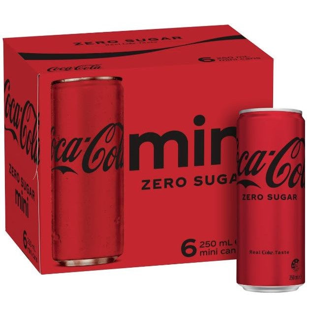 Coke No Sugar Cans Mini 250 ml x 6