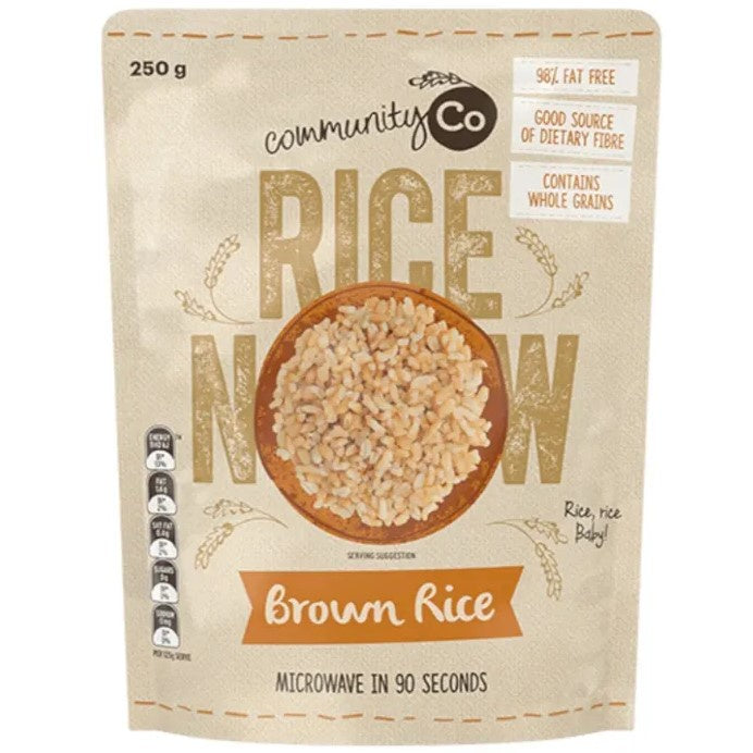 Community Co Microwavable Rice, Brown 250g