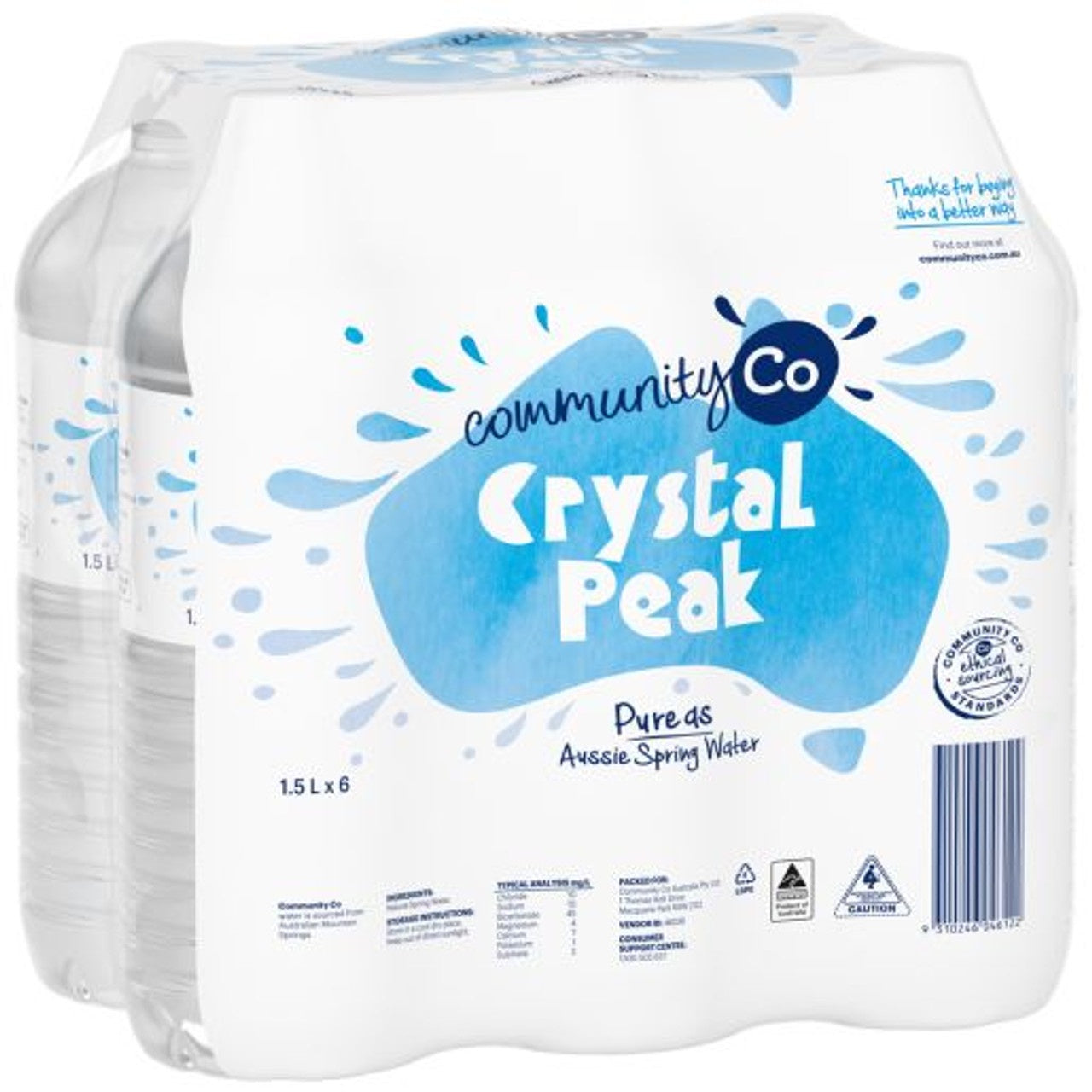 Community Co Spring Water 6 x 1.5L