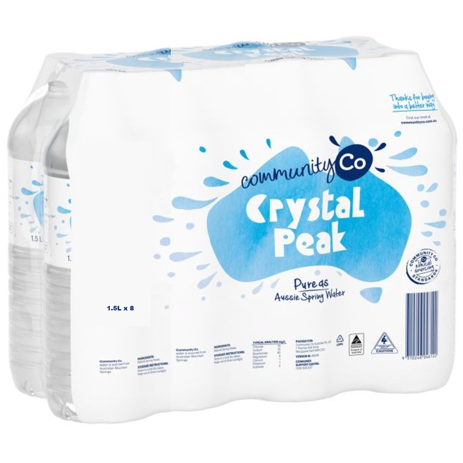 Community Co Spring Water 8 x 1.5L