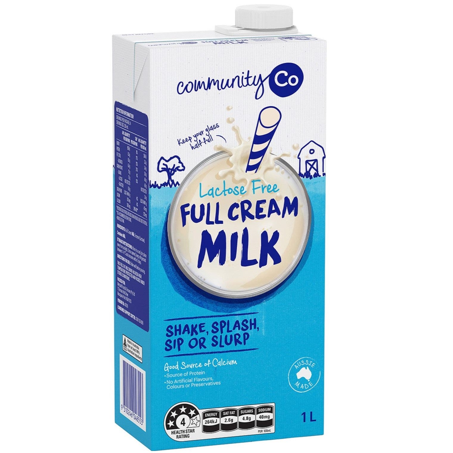 Community Co Lactose Free Full Cream Milk 1l