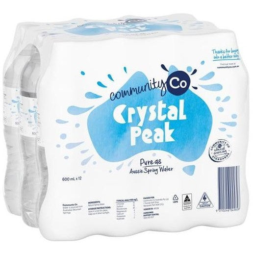 Community Co Natural Spring Water 600ml x 12pk