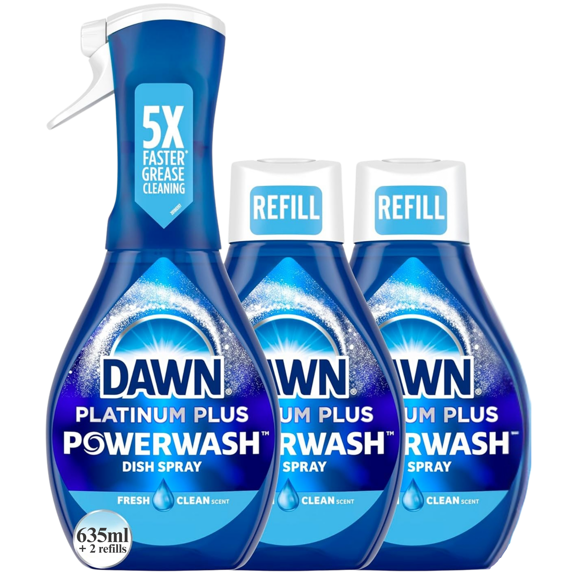 Dawn Powerwash Dish Spray 635ml plus 2 refills