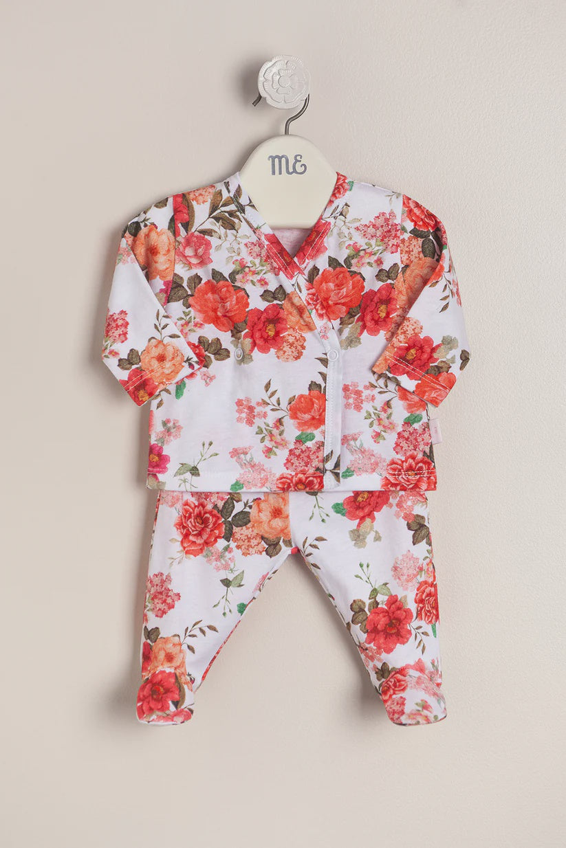 Baby Girl Bold Floral Cotton Two-Piece Set 3m