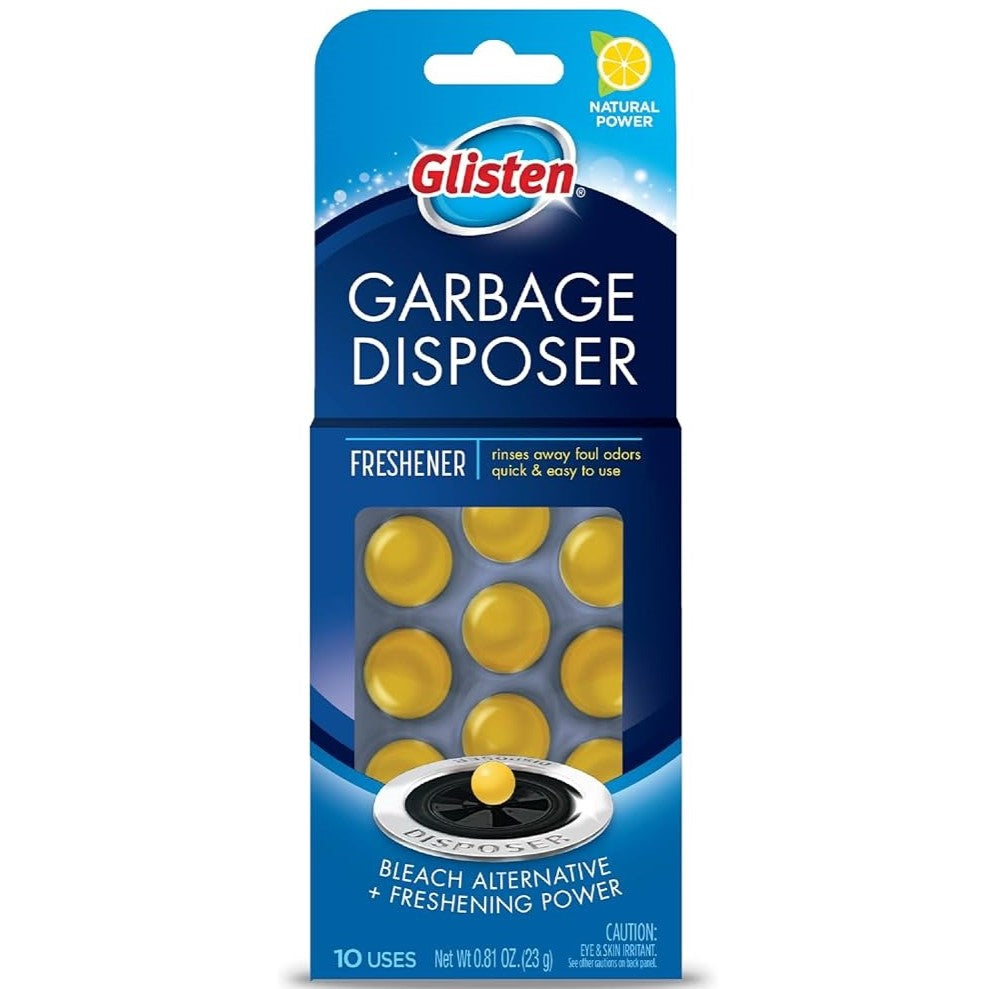 Glisten Garbage Disposal Cleaner and Deodorizer Lemon Scented 10 Capsules