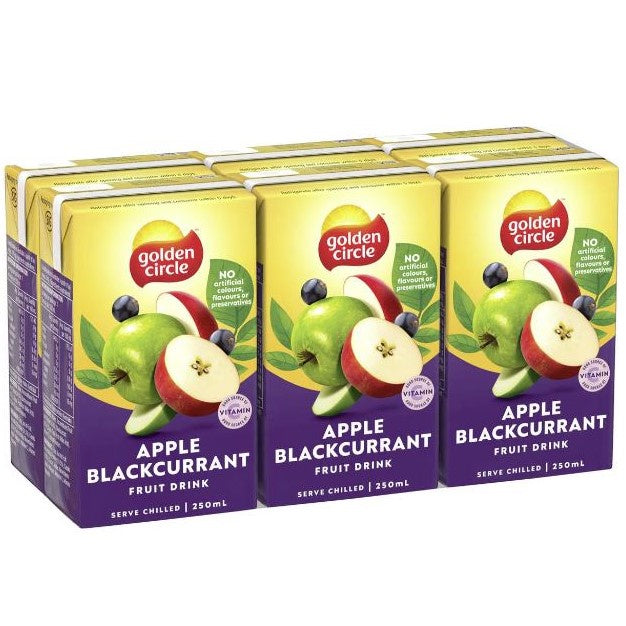 Golden Circle Apple & Blackcurrant Juice Box 250ml x 6pk