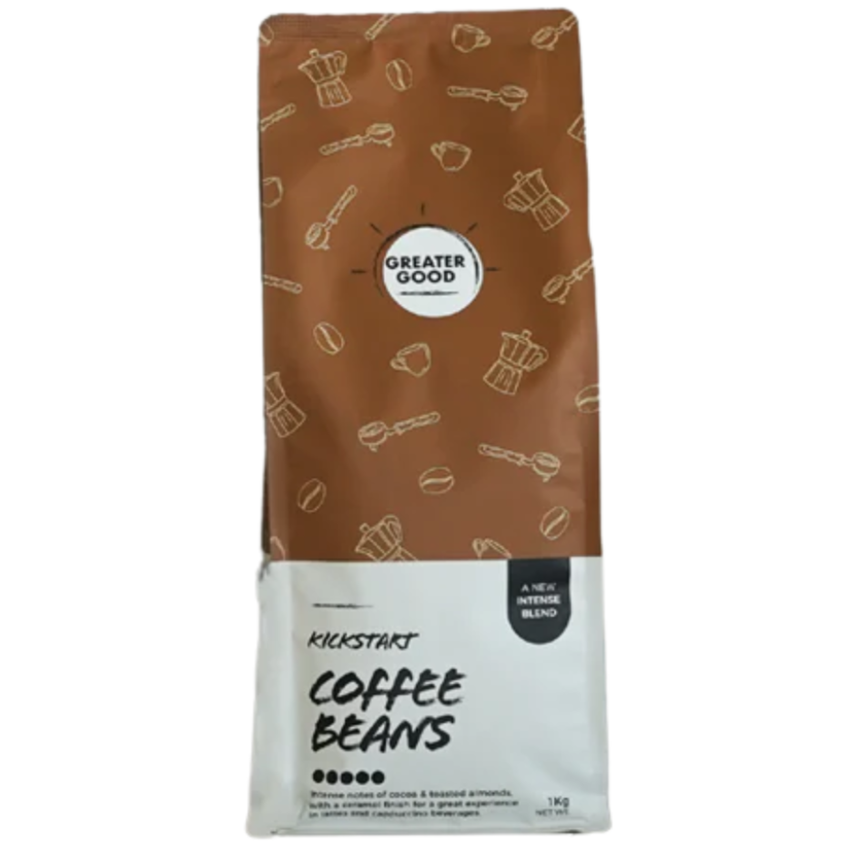 Greater Good Coffee Beans Kickstart Premium Blend Strong Roast 1k