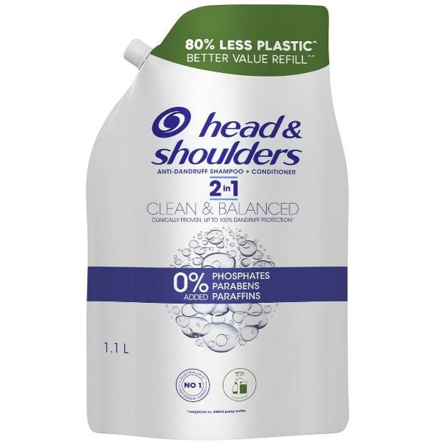 Head & Shoulders Clean & Balanced Shampoo 1.1L Refill