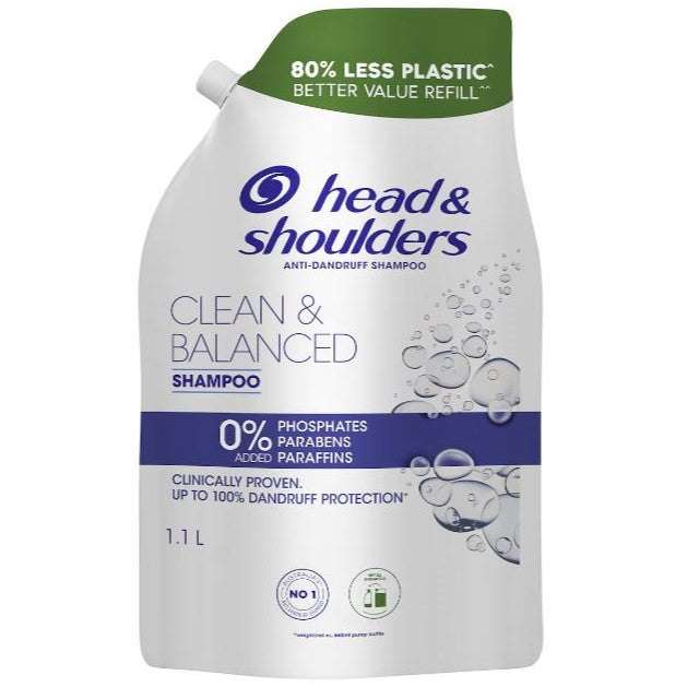 Head & Shoulders Clean & Balanced Shampoo 1.1L Refill