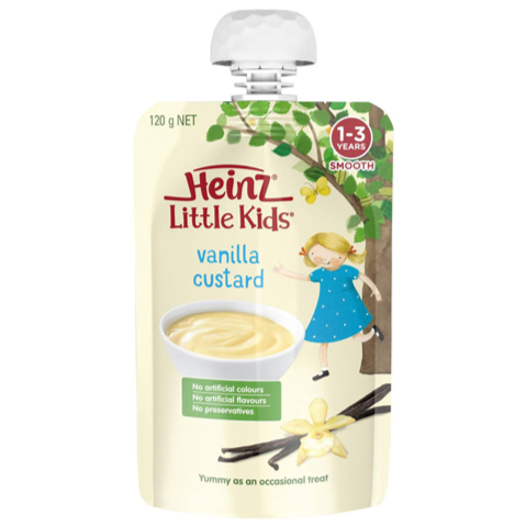 Heinz Little Kids Vanilla Custard Toddler Food Pouch 1-3 Years 120g