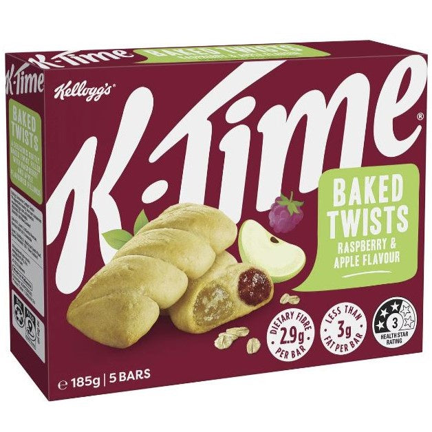 Kellogg's K-time Baked Twist Raspberry &  Apple 185g