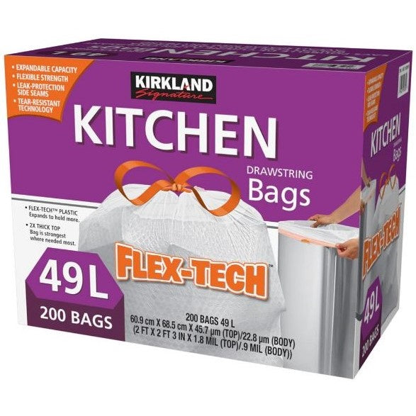 Kirkland Kitchen  D/String Flexible Bag 49L 200 pk