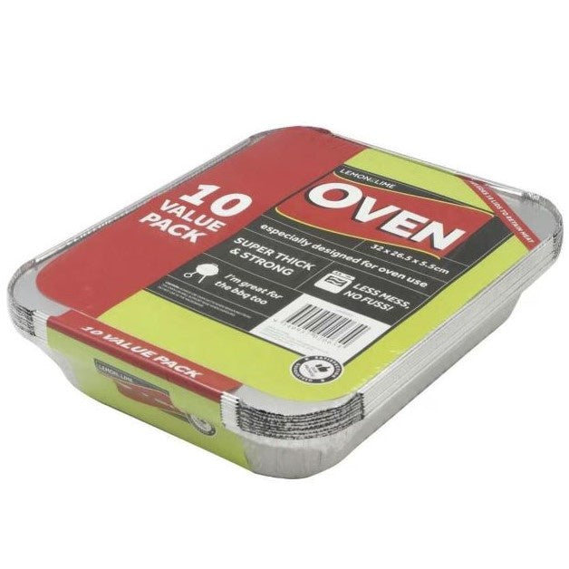 Foil Container with lid 32x26.5x5cm 10pk