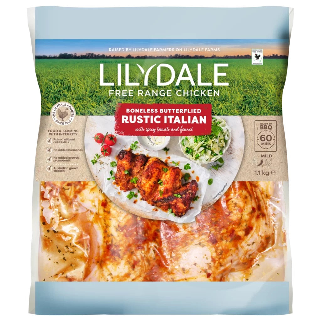 Lilydale Rustic Italian Boneless Butterflied Chicken