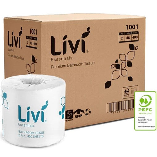 Livi Premium Toilet Rolls 2 ply Individually Wrapped 48 rolls per carton