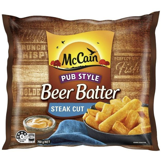 McCain Beer Battered Chips Steakcut 750g