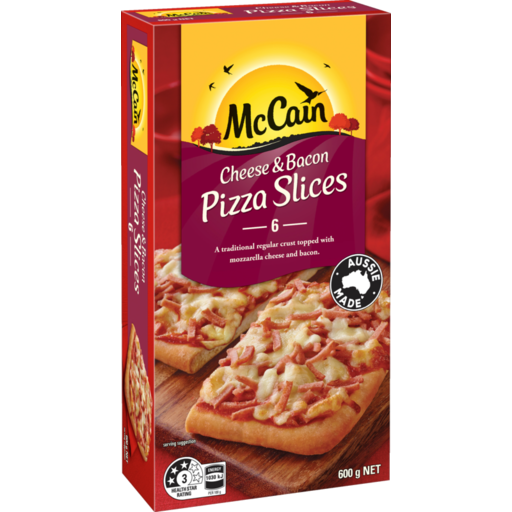 McCain Cheese & Bacon Pizza Slice  6pk 600g